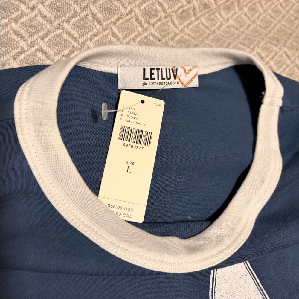 LetLuv Navy Star Navy T-Shirt - Picture 2 of 3